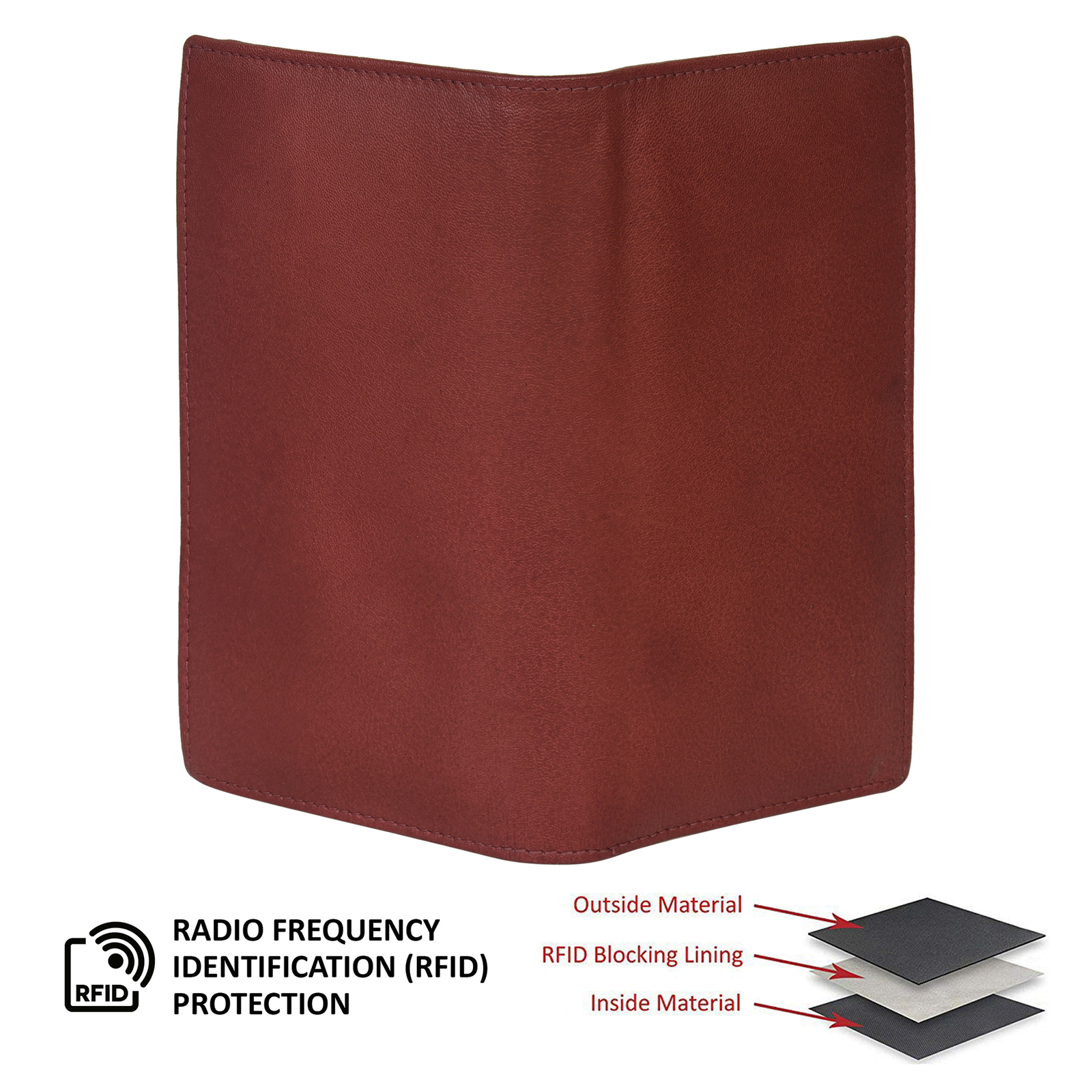 Leatherboss Genuine Leather Checkbook Cover Wallet with Credit Card Holder