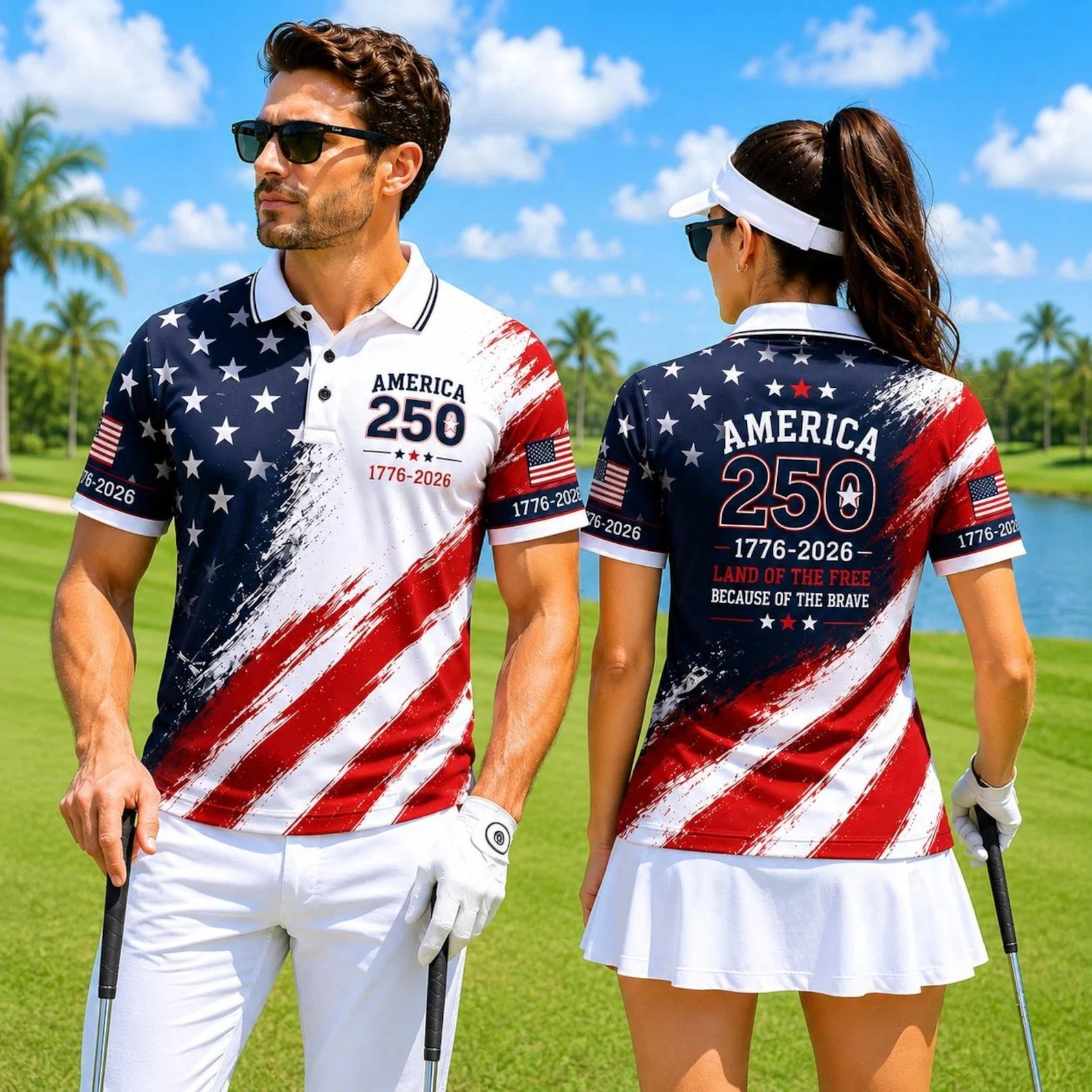 1776 2026 250th Anniversary Polo Shirt, America Eagle Flag Polo, 4th Of July