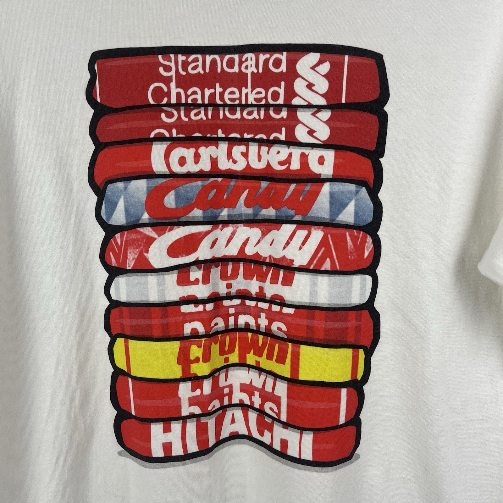 Liverpool FC T-Shirt Mens Medium White Graphic Football Shirt Iconic Retro