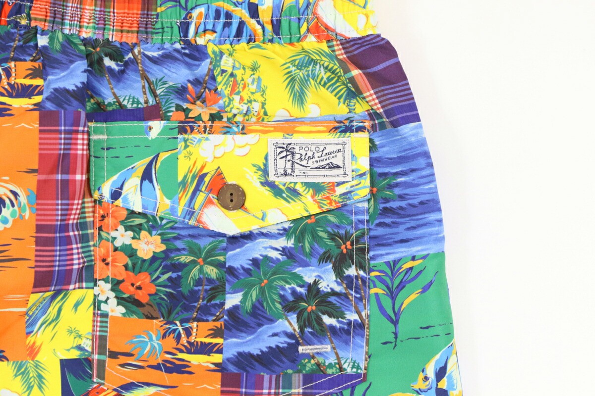 Polo Ralph Lauren Various Multicolor Patchwork Print Swimsuit Swim Trunk Shorts
