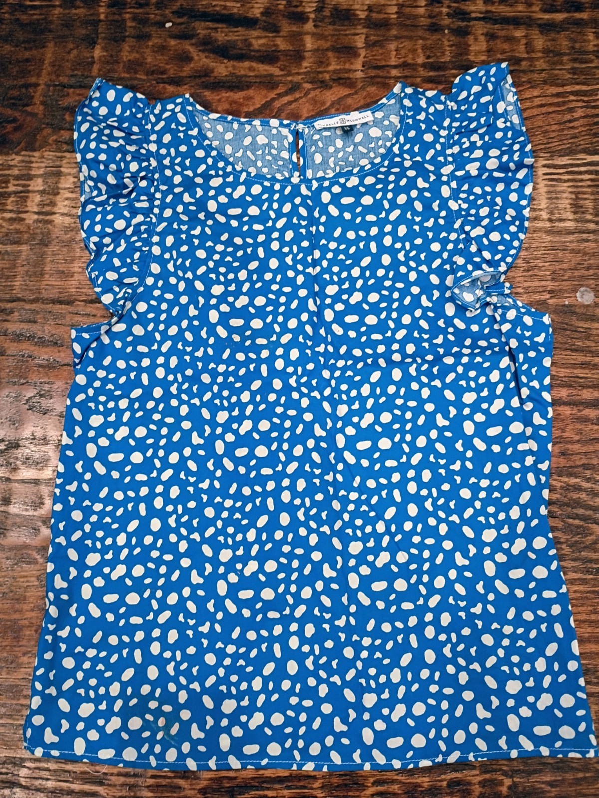 Michelle McDowell Women’s XL Blue and White Sleeveless Top