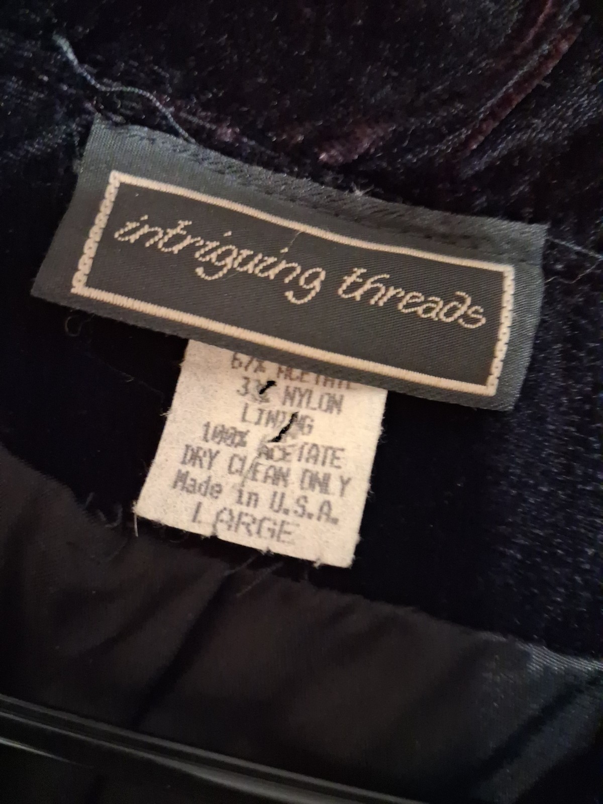 Vintage Velvet Black/Maroon Blazer By Intriguing Threads Size Large