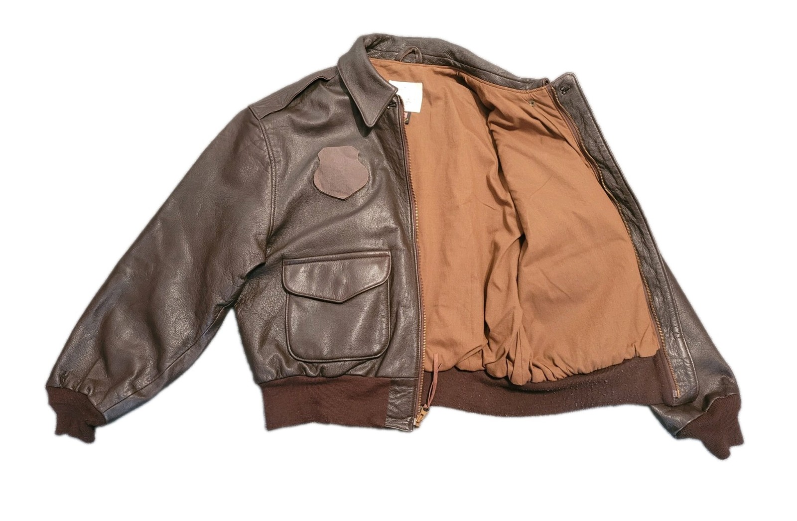 VINTAGE Avirex LTD A-2 Bomber Flight Jacket. Size 46 S Brown Leather USA Made