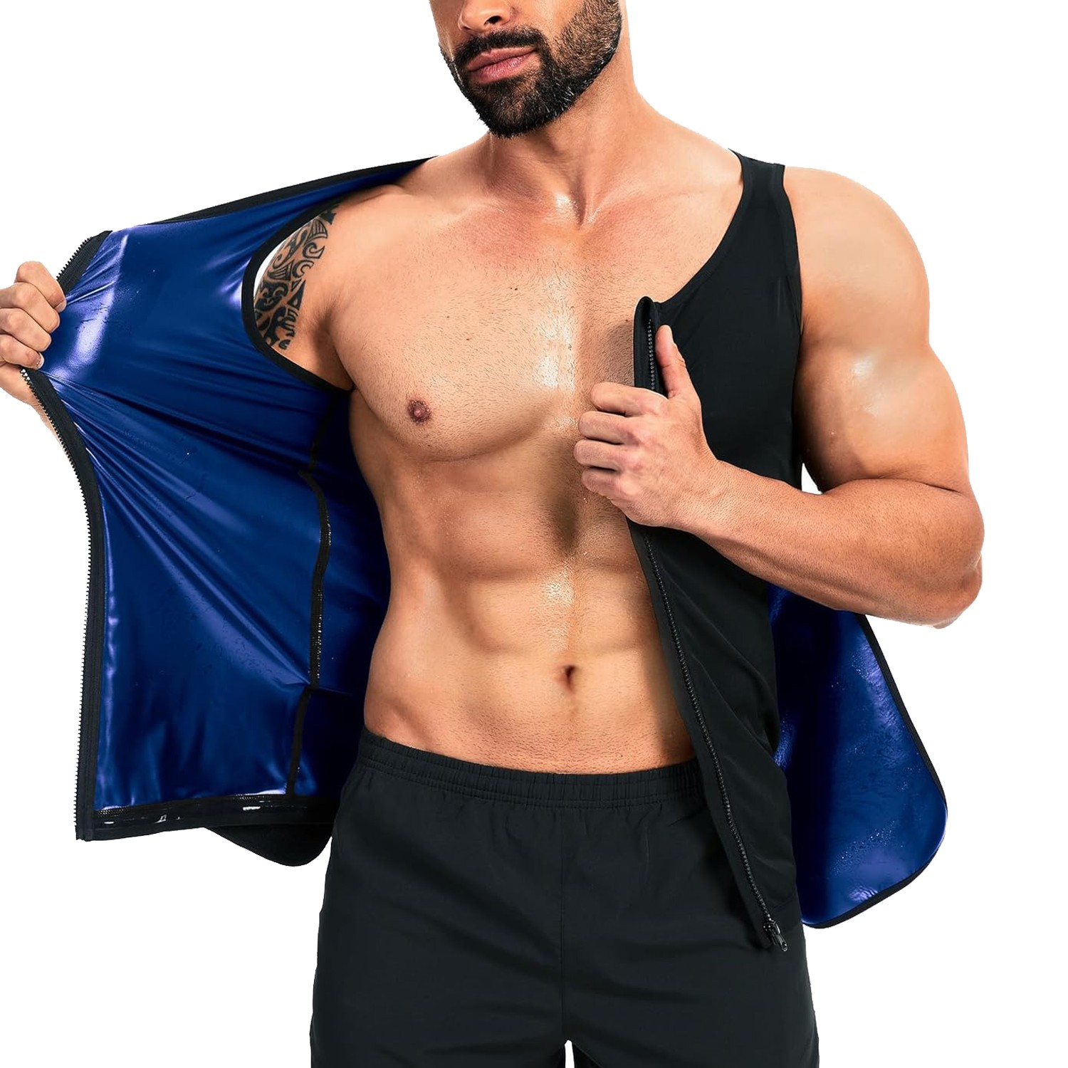 Men Body Shaper Sauna Sweat Vest Workout Tank Top Abdomen Reducer Waist Trainer