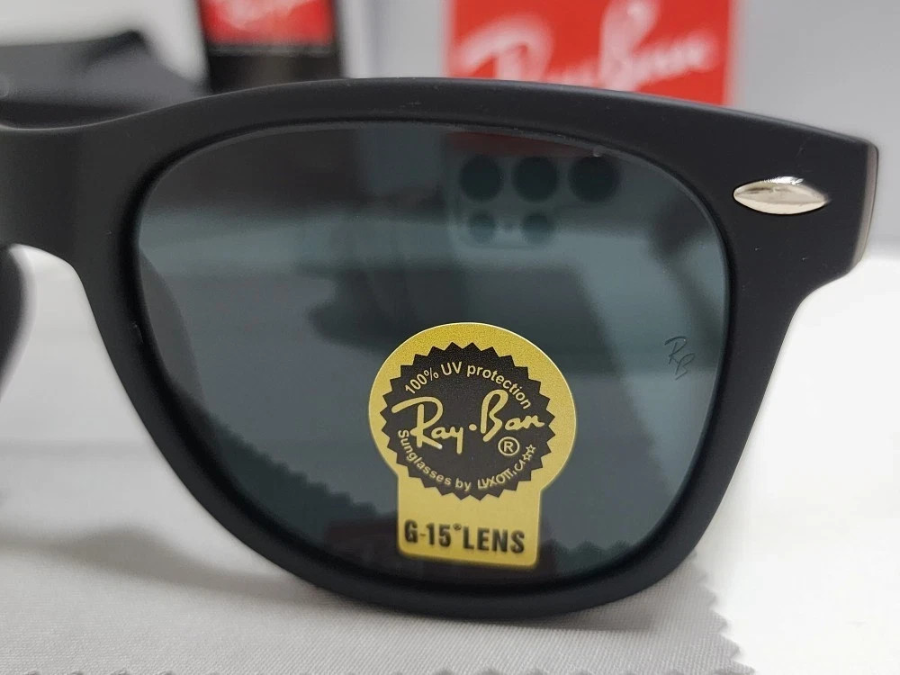 2026 New Ray-Ban RB2140 Wayfarer Sunglasses Black Frame Glass Gray Lens 50-22 mm