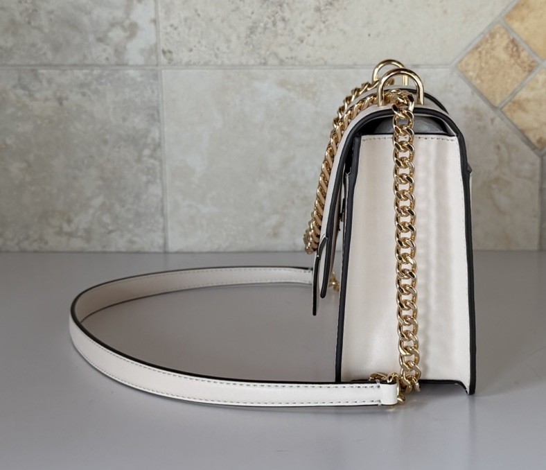 Michael Kors Greenwich Small Shoulder Flap Crossbody Bag Light Cream Multi