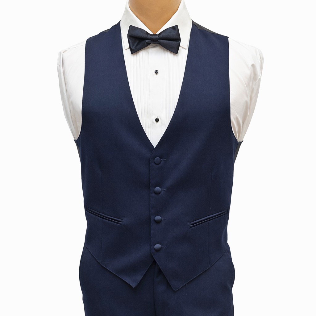 Men’s Michael Kors Fantasy Midnight Blue Tuxedo w Pants & Vest Slim Fit 38R 32W