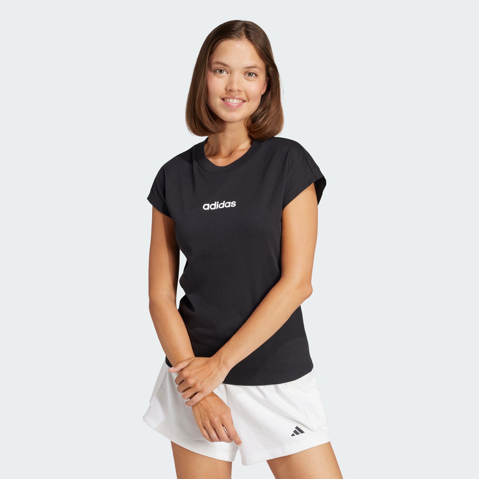 adidas women Essentials Linear Cotton Tee