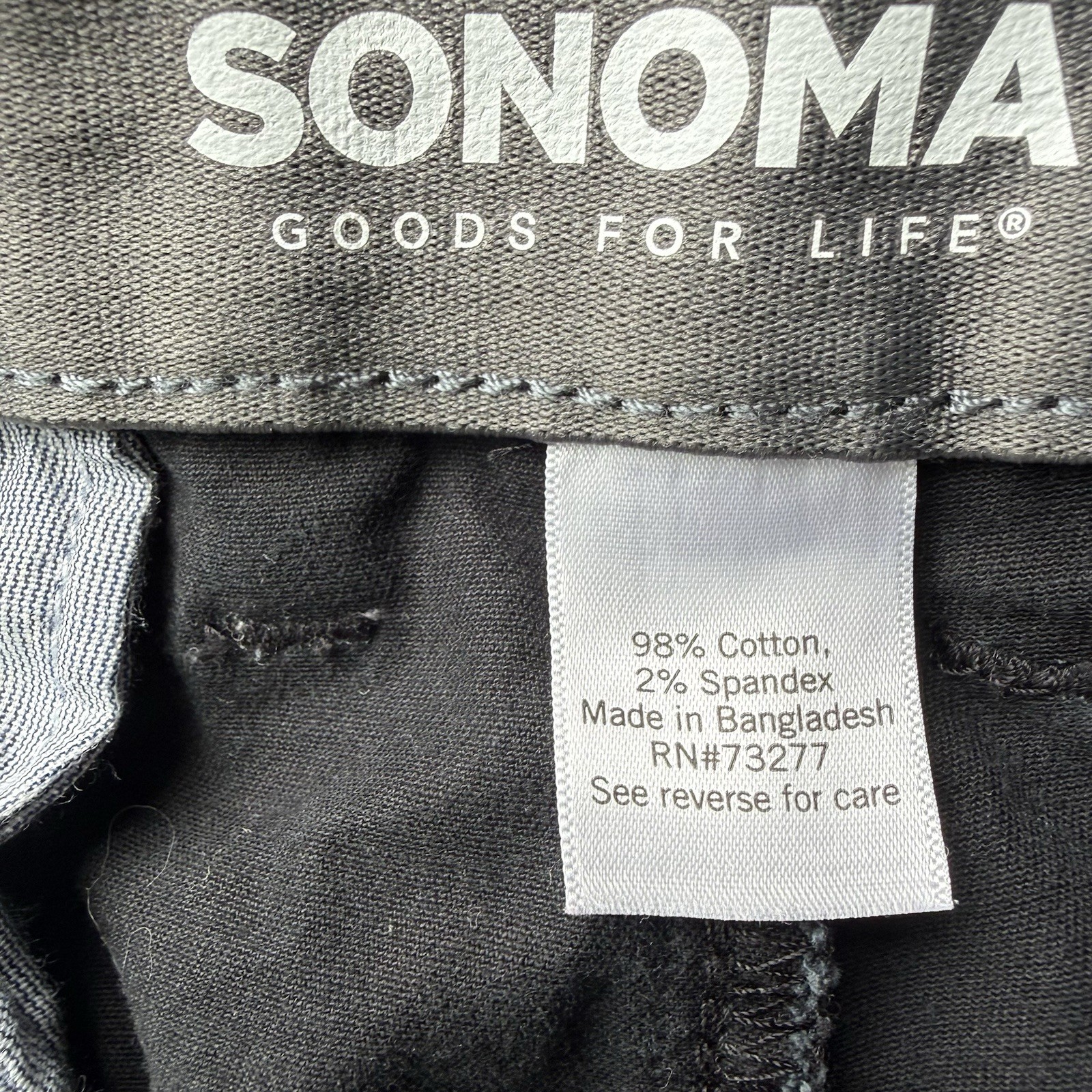 Sonoma Goods For Life Flexwear Mens Black Straight Chino Pants 38 Stretch