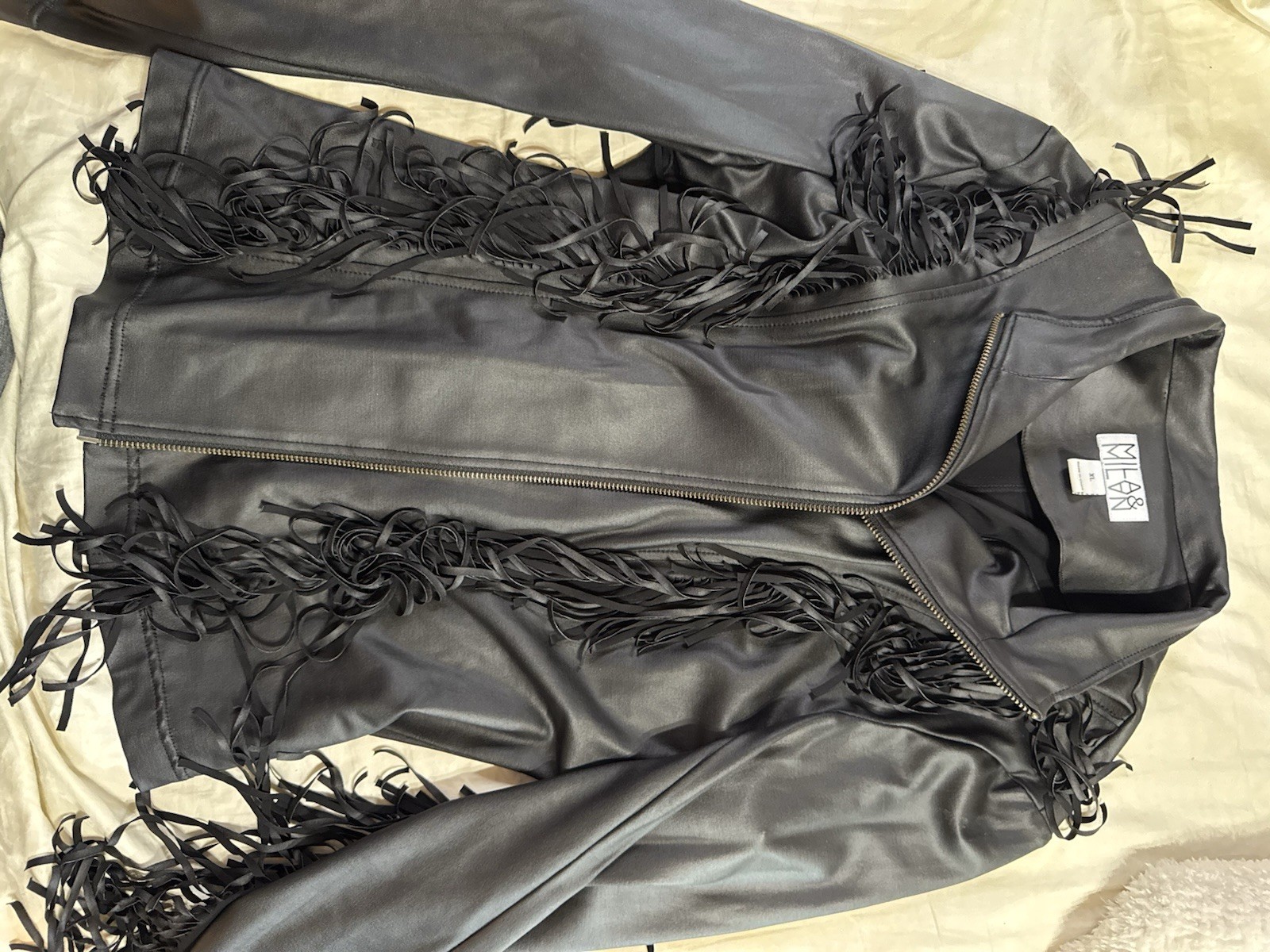 Women’s XL Black Fringe Costume Jacket