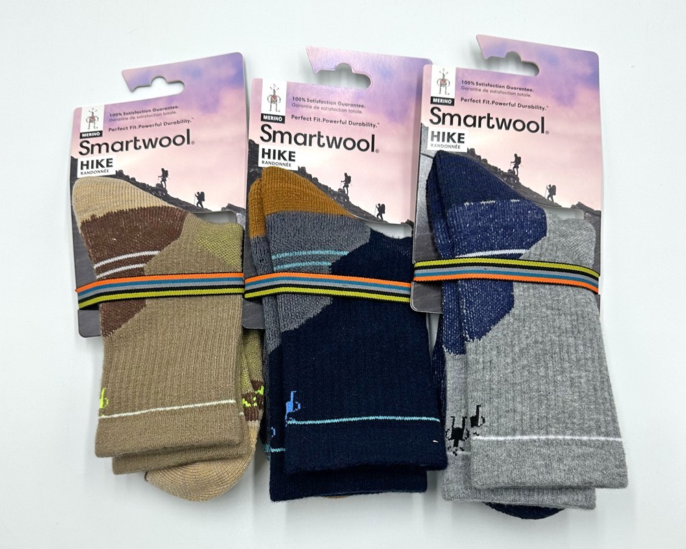 3 Pack Men’s Performance Hike Crew Socks Merino Wool Size Med 3 Colors Smartwool