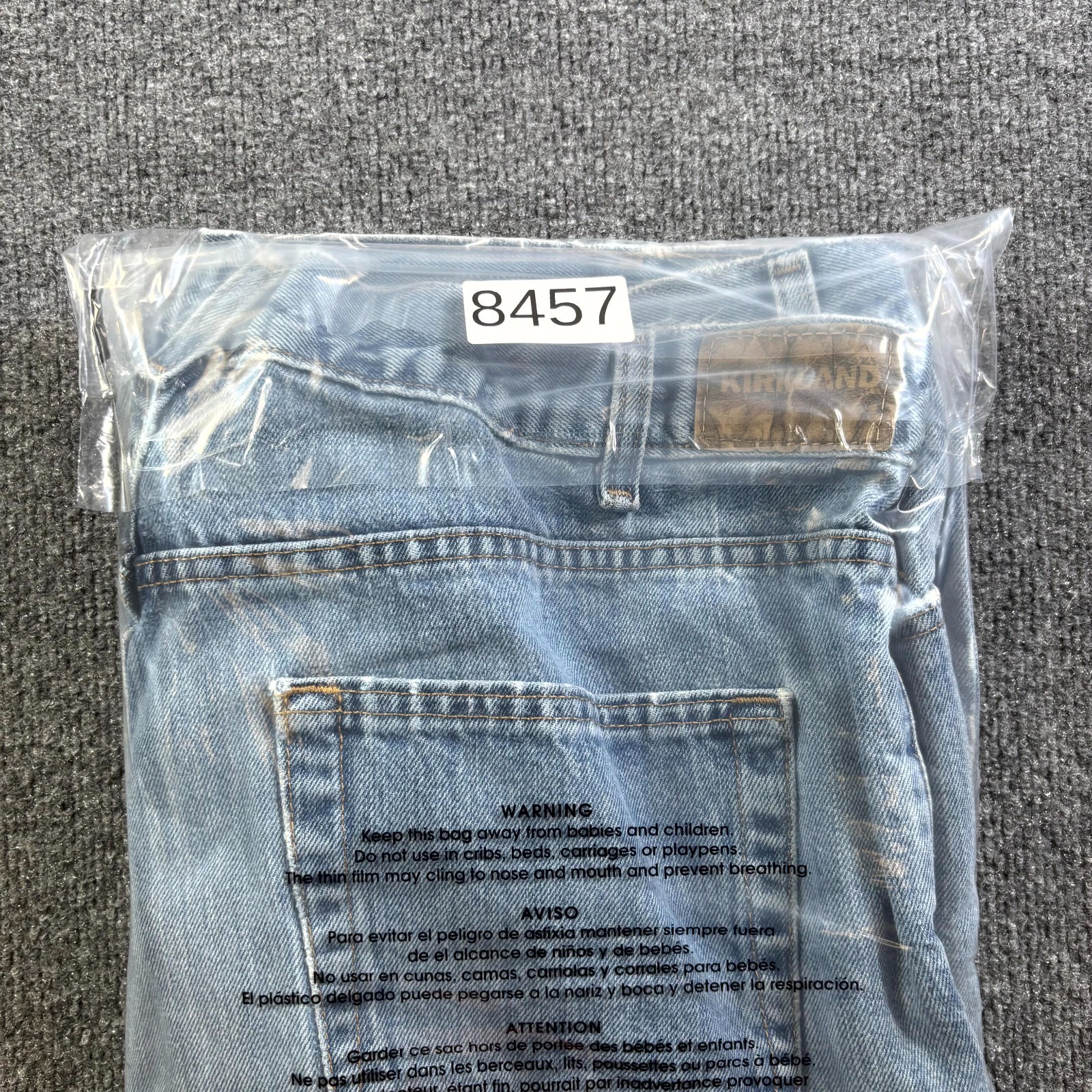 Kirkland Tapered Jeans Men’s 40×30 Blue Cotton Denim Faded Distressed Workwear