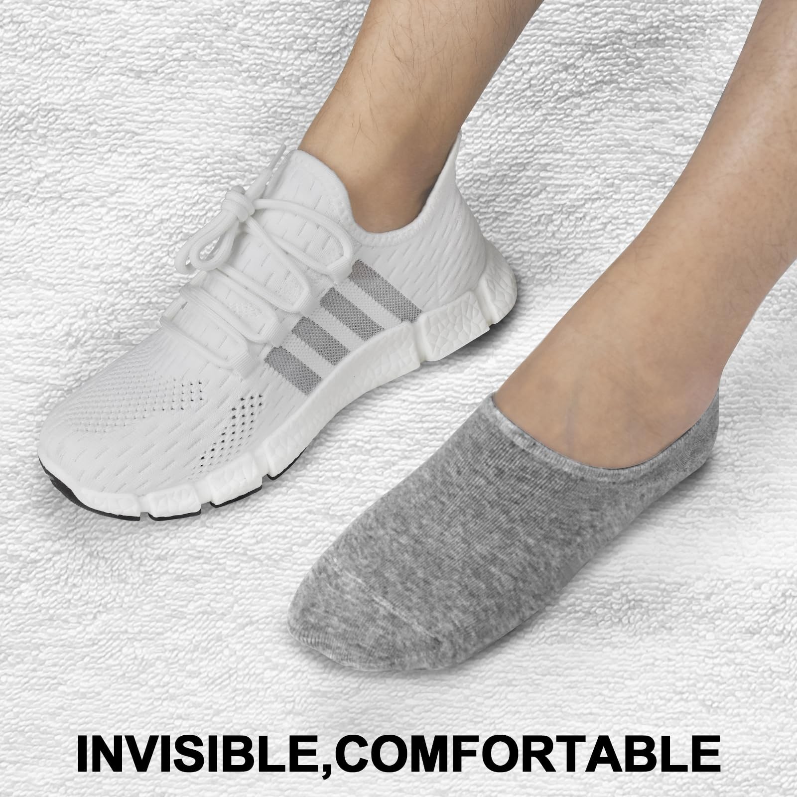 No Show Socks Men 12 Pairs Invisible Socks with AntiSlip Silicon Sneakers Fla…