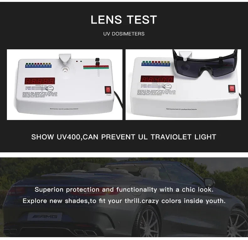 New High Quality Luxury Heat Wave Brand Sunglasses Square Conjoined Lens sportin