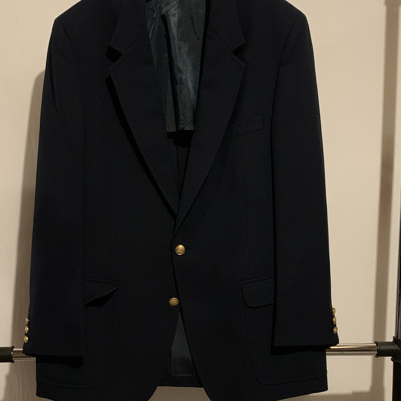 Bradmore Men’s Navy Solid Sport Coat Blazer 40R 2-Button Notch Lapel