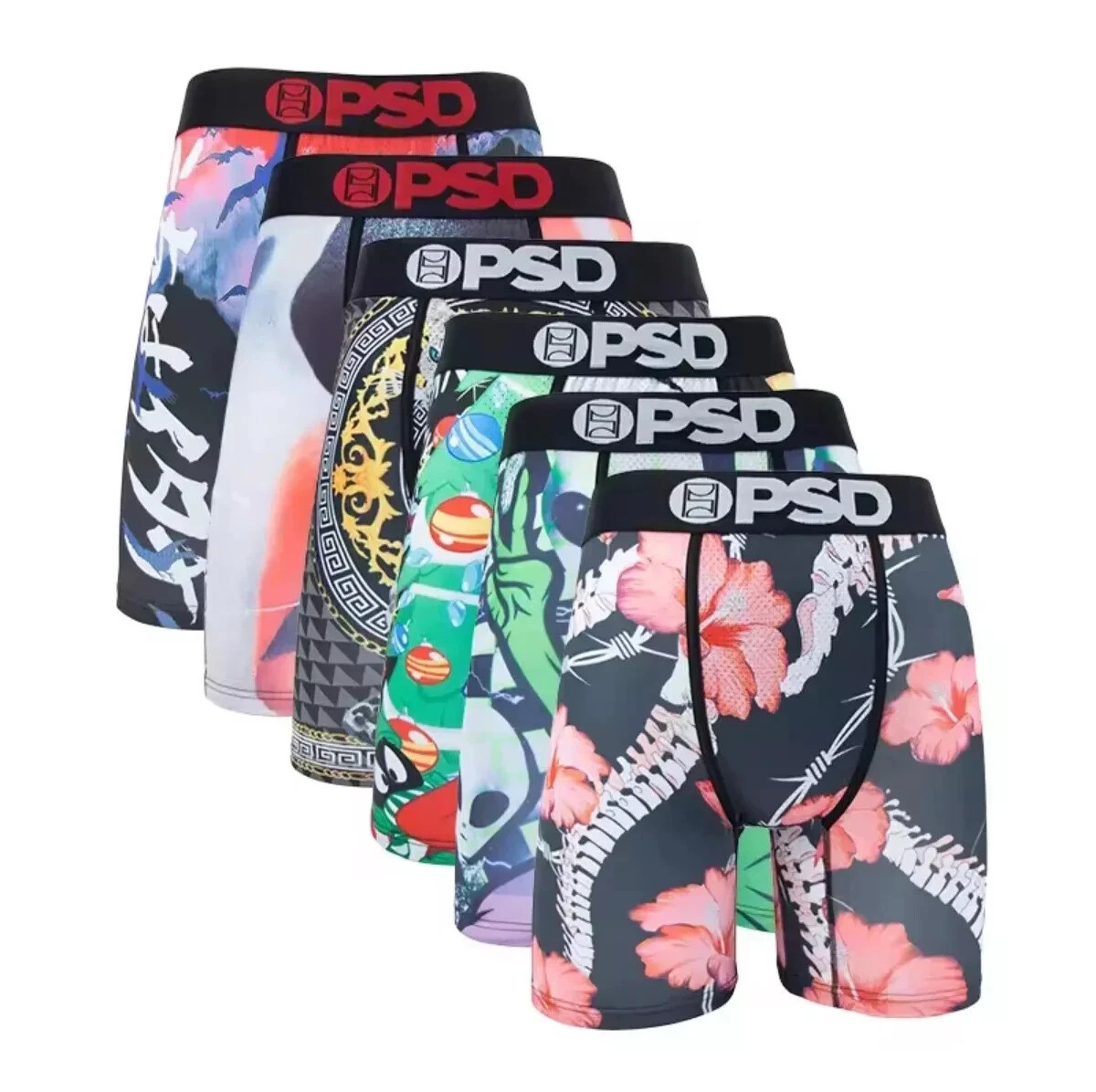 6-Piece PSD Underwear Briefs Set – 14 Style Options, Comfortable Men’s Boxers