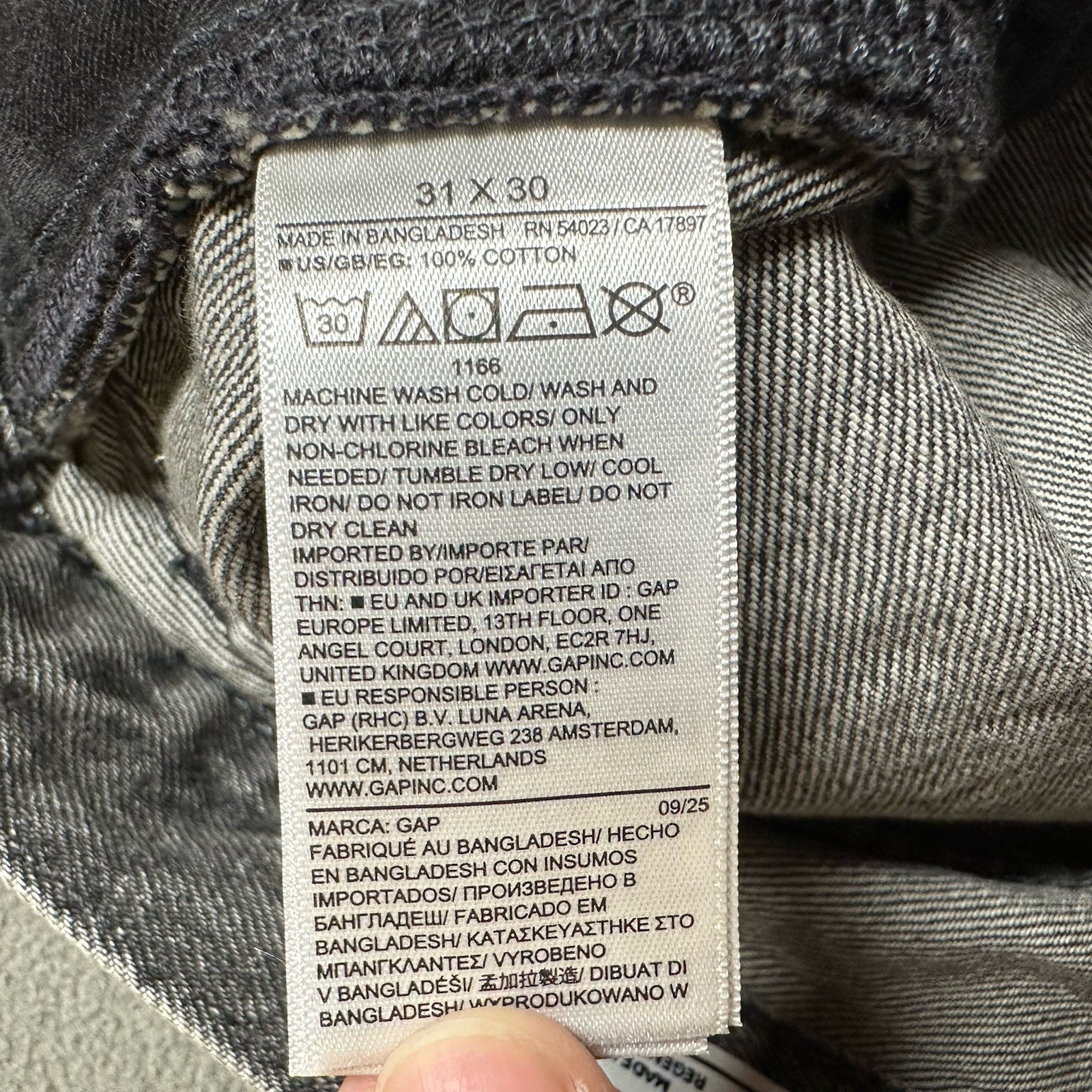NWT Gap 90s Loose Jeans Mens 31×30 (33×29) Gray Washed Black Denim Baggy