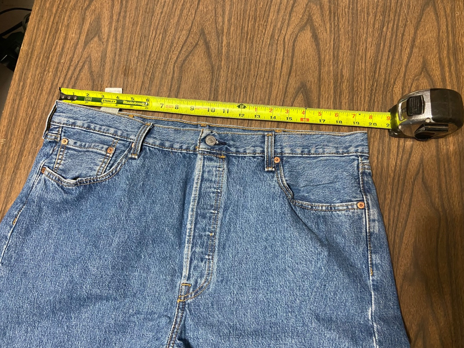Levis 501 Button Fly Jeans Straight Leg Color Blue 40X30