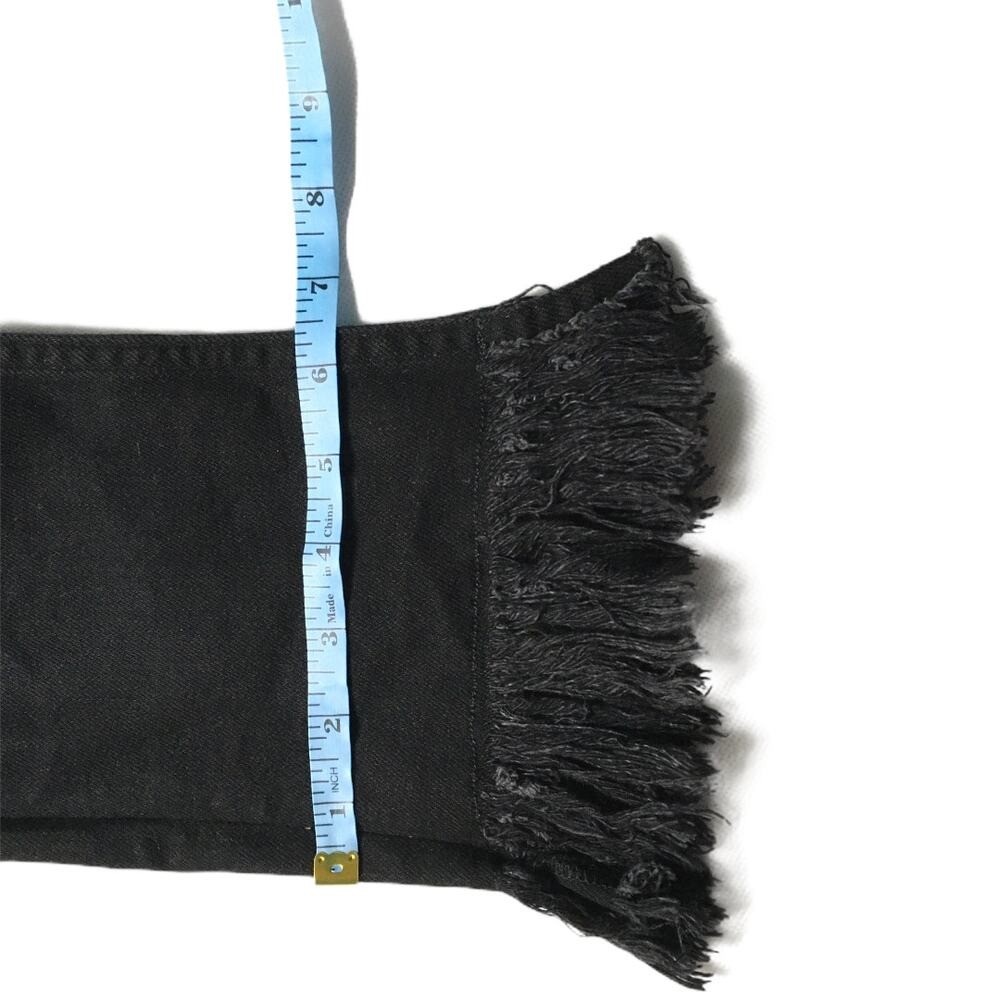 Maje Panako Skinny Jeans Ankle Frayed Hem Black Denim Women’s Raw Hem High Rise