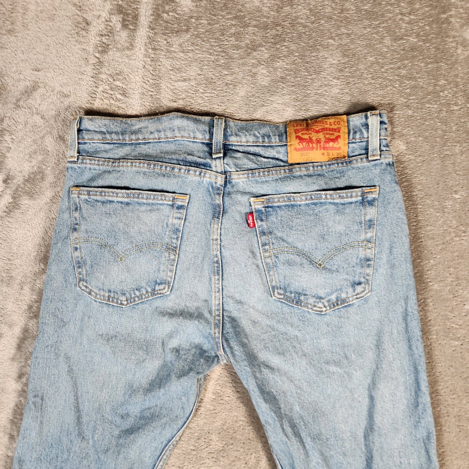 Levi’s 512 Slim Taper Jeans Mens 32×30 Light Wash Blue Denim 28833-0155
