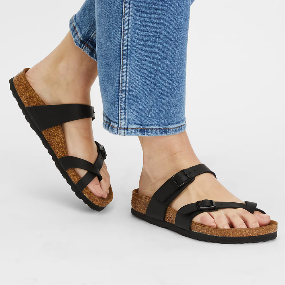 Birkenstock Mayari Flip Flops Soft Footbed Black Birko-Flor Sandal Women’s Shoes