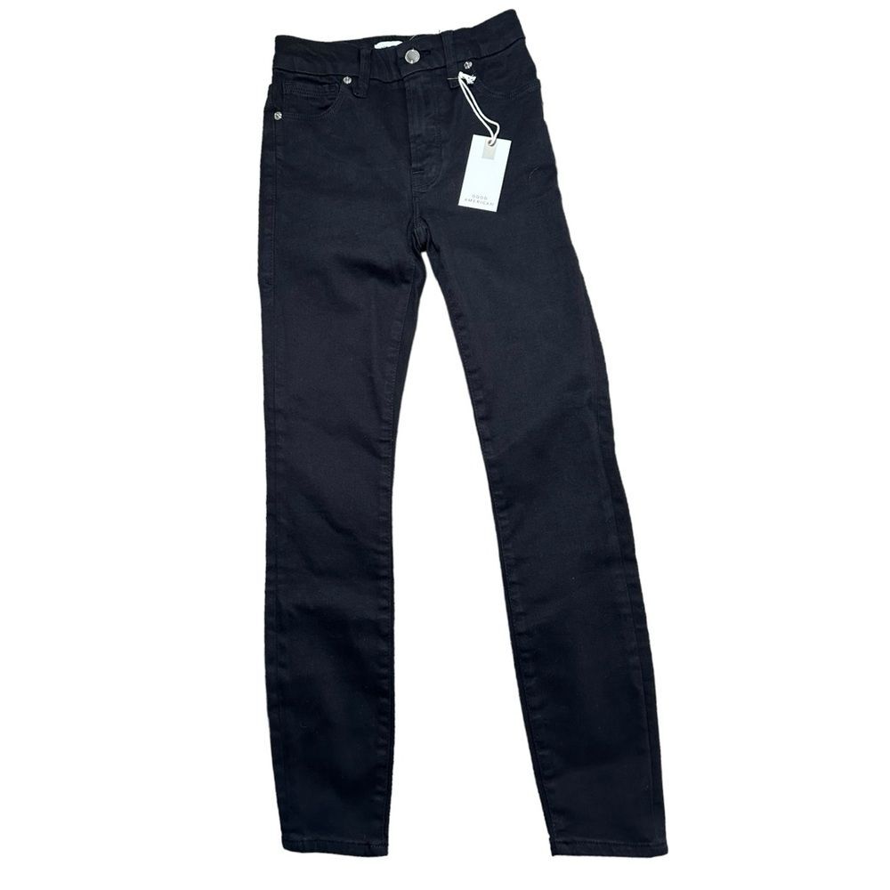 NWT Good American Black Wash Good Legs Crop Size: 00/24