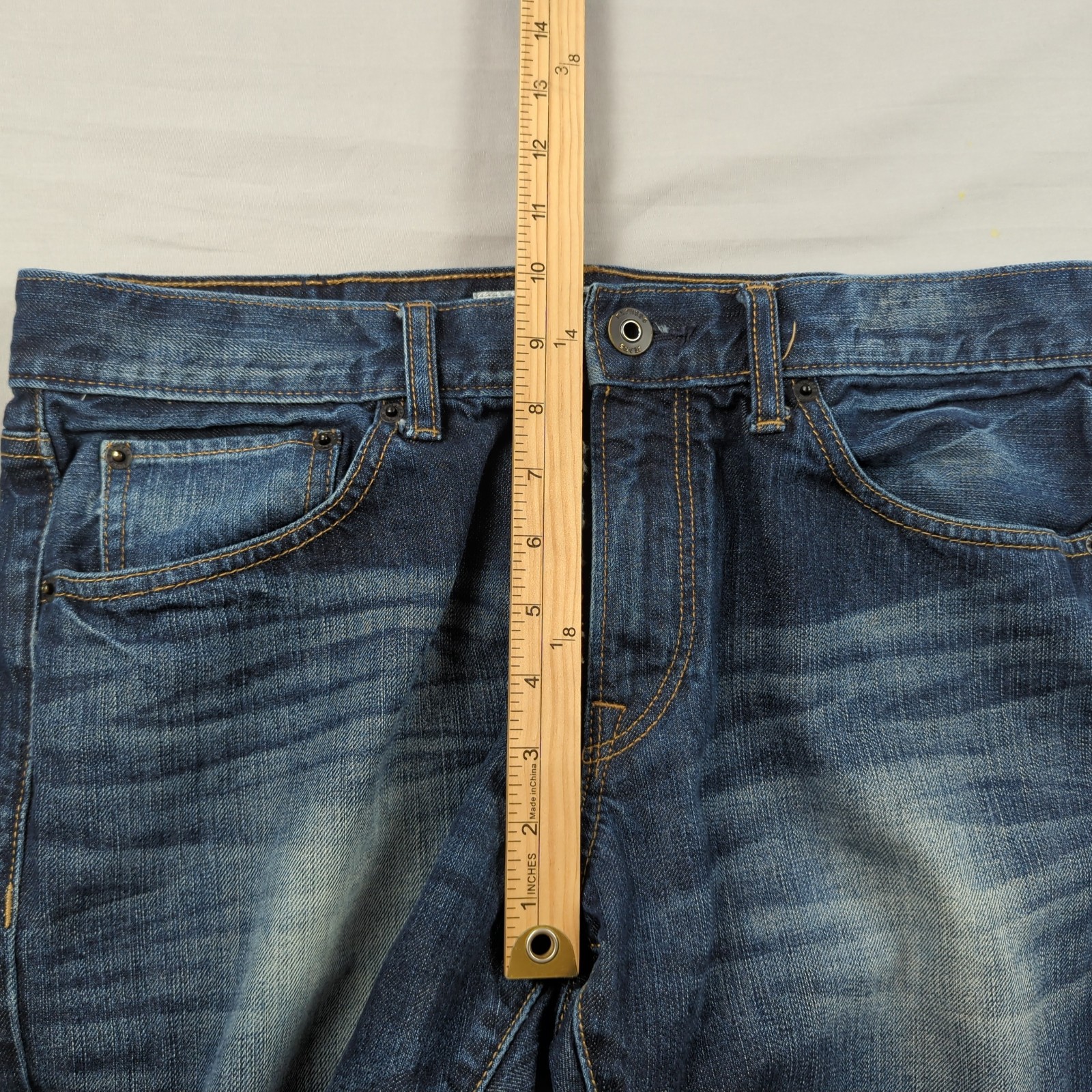 Express Jeans Mens 33×30 Blue Rocco Slim Boot Cut Stretch Casual Preppy Faded