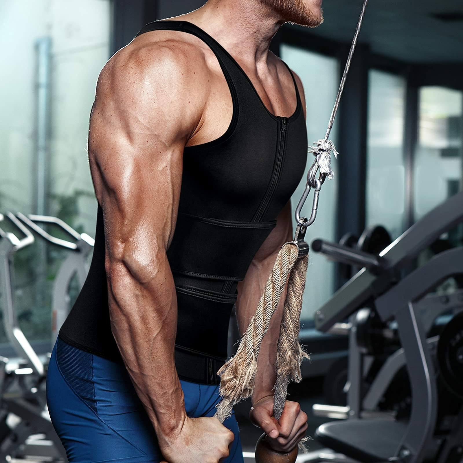 Men’s Neoprene Sauna Sweat Vest Body Shaper Shapewear Waist Trainer Loss Weight