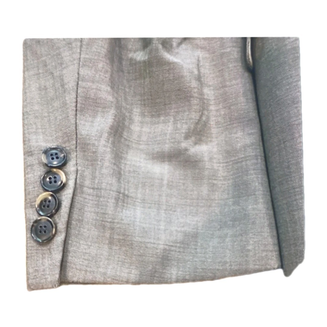 HUGO BOSS Men’s Gray Virgin Wool Single-Breasted Suit Jacket 42L Double-Vented