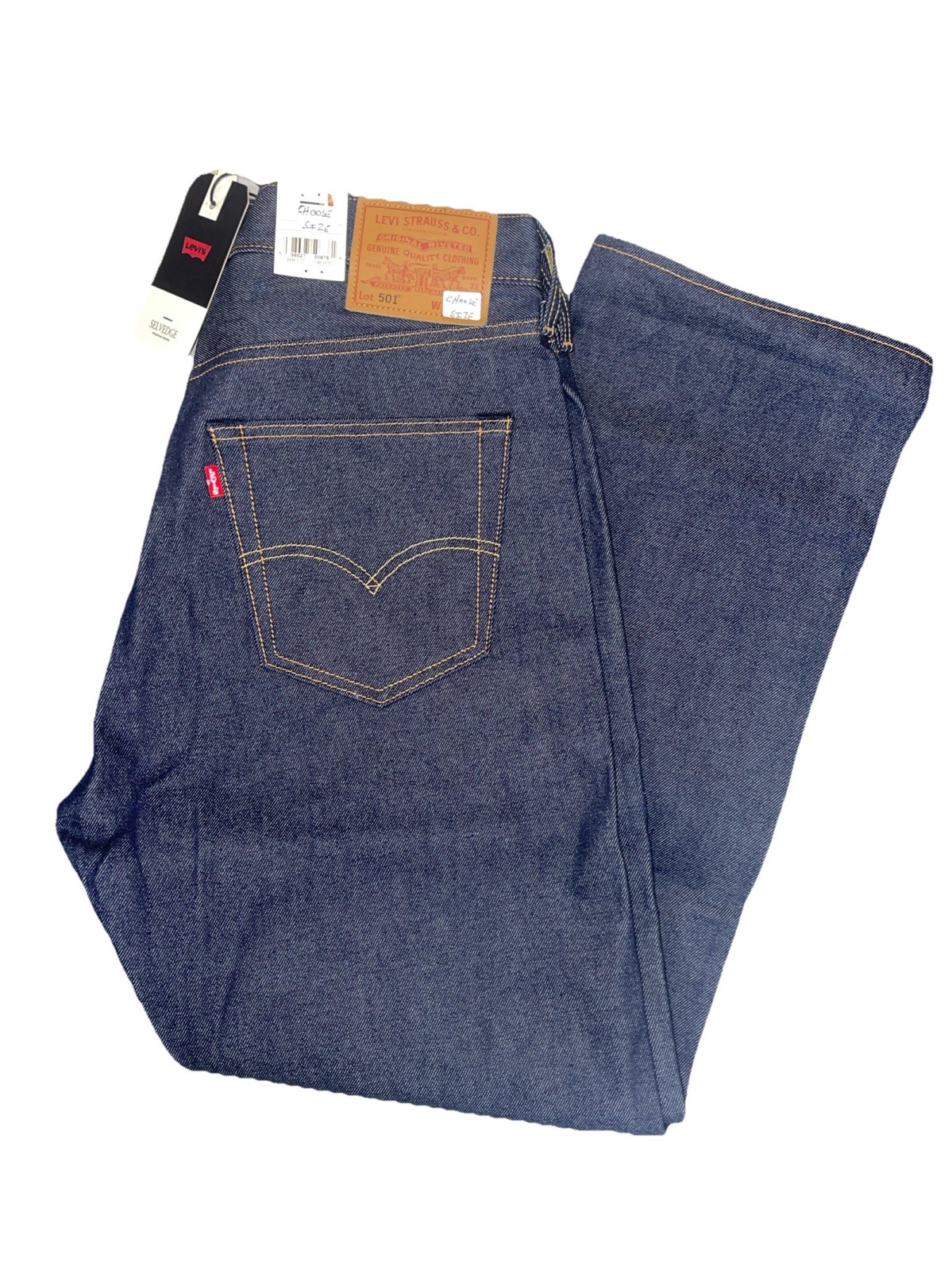 Levi Premium 501 Original Fit Selvedge,Blue Shrink TO Fit Rigid Choose Sizes