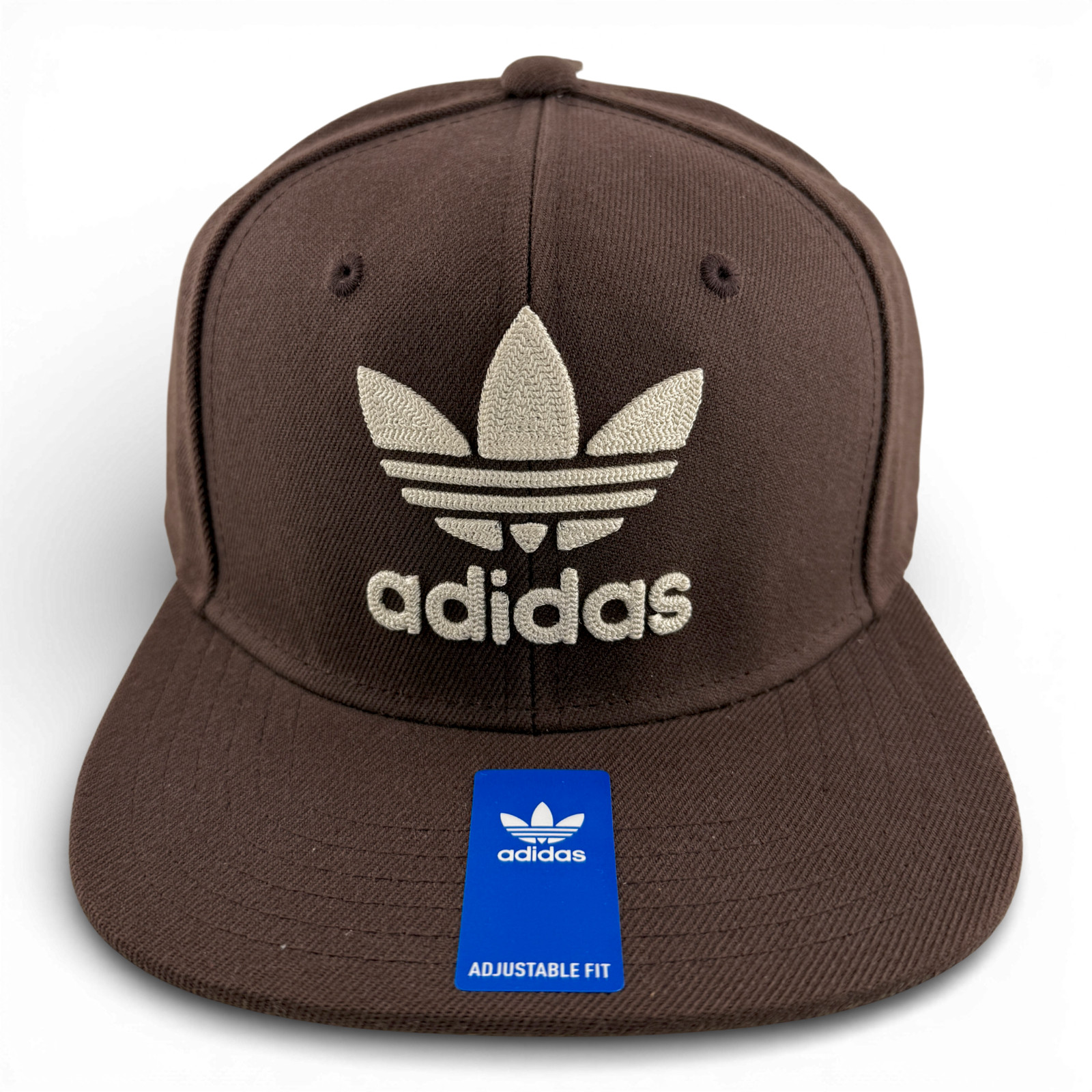 adidas Originals Trefoil Chain Brown Cream Logo Adjustable Snapback Hat Cap