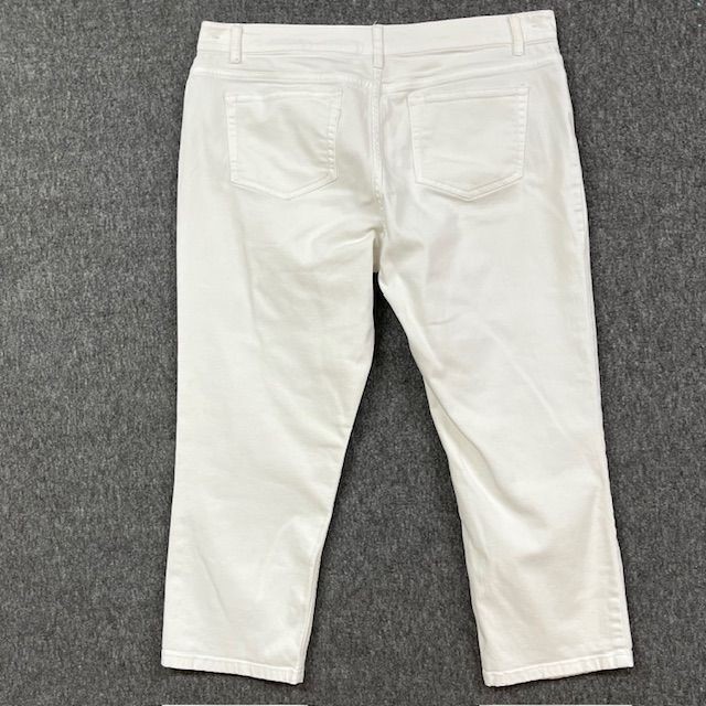 J.Jill Pants Womens 12 Crop Authentic Fit White Stretch 98% Cotton 2% Elastane