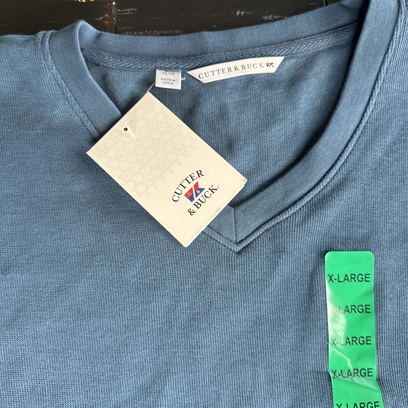 Cutter & Buck Sweater Blue Men XL Long Sleeve NWT Crewneck Pullover Preppy