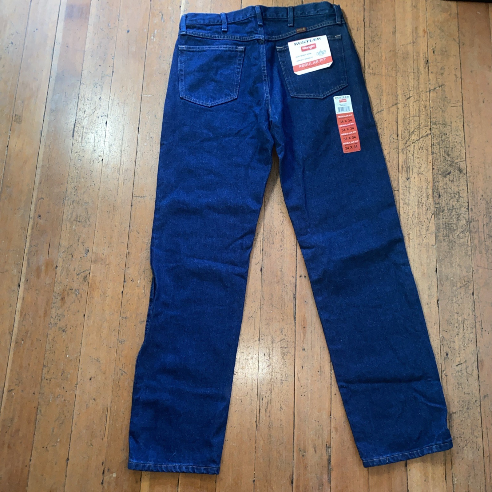 Rustler by Wrangler Regular Fit Straight Dark Blue Men’s Jeans 34x 34 NWT