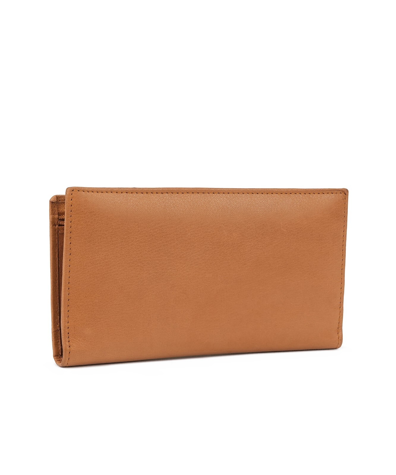 Leatherboss Genuine Leather Checkbook Credit Card Holder Money ID Holder, Tan