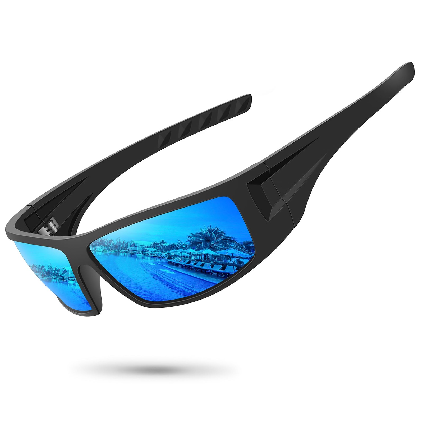 Polarized Sports Sunglasses Black Gray Lens UV400 Men Women