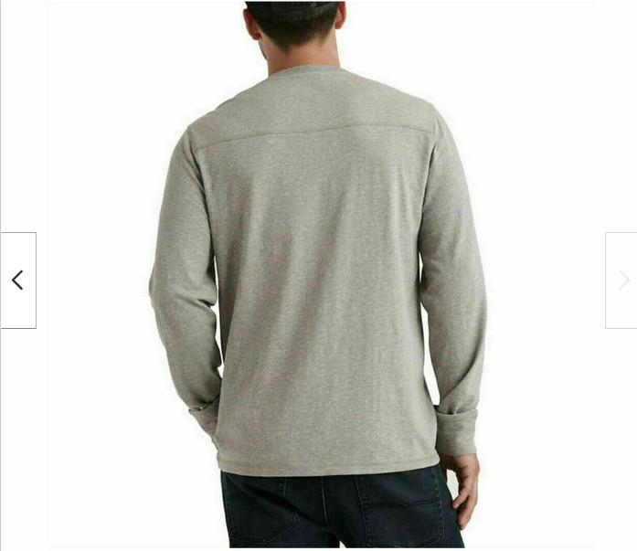 LUCKY BRAND HENLEY VERY SOFT LONG SLEEVE SHIRT (GRAY, SMALL) NWT