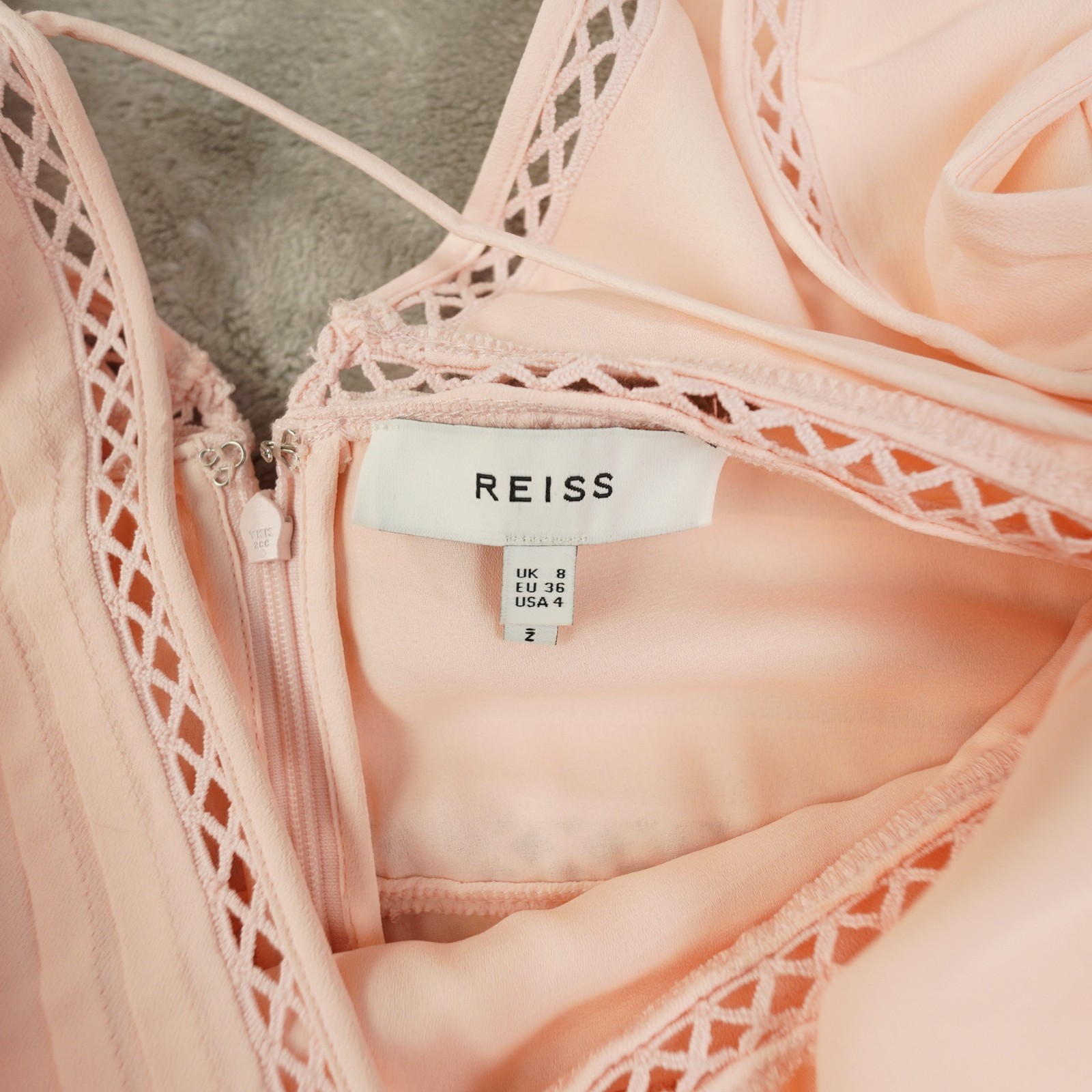 REISS Regular Wide Leg Resort Jumpsuit in Blush Pink Women’s 4 Chic City