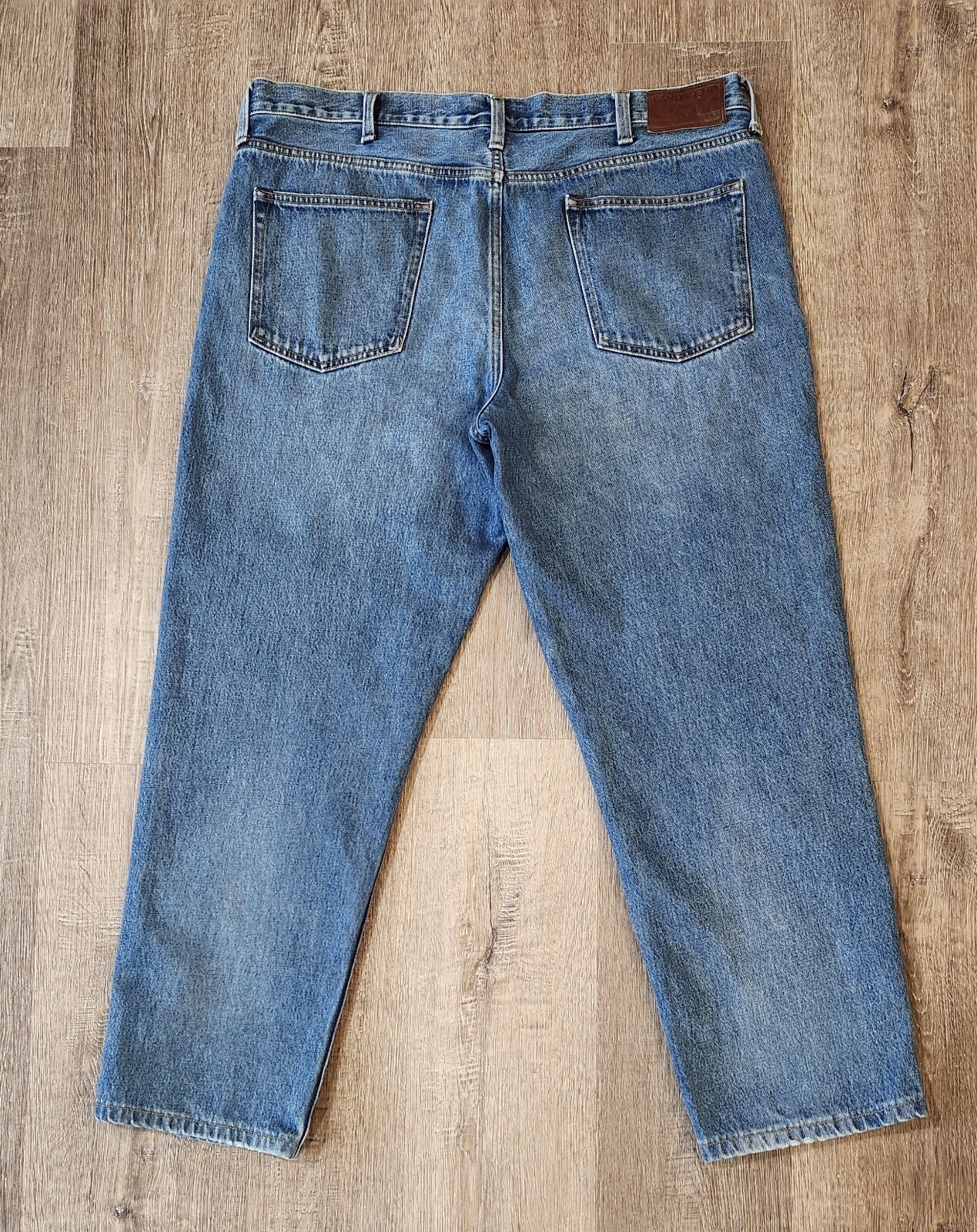 Lands’ End Jeans Men’s 38×30 Blue Medium Wash Denim Square Rigger Relaxed Fit