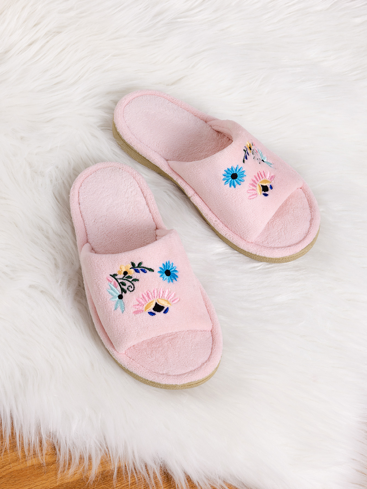 Women Memory Foam Slippers Open Toe Lightweight Comfort Slip On House Slippers