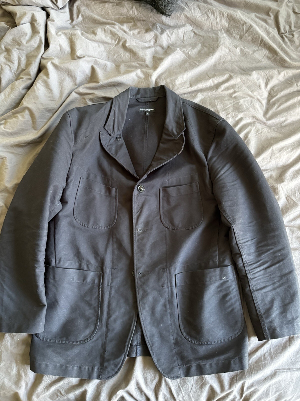 Engineered Garments Bedford Jacket Size L Black Canvas