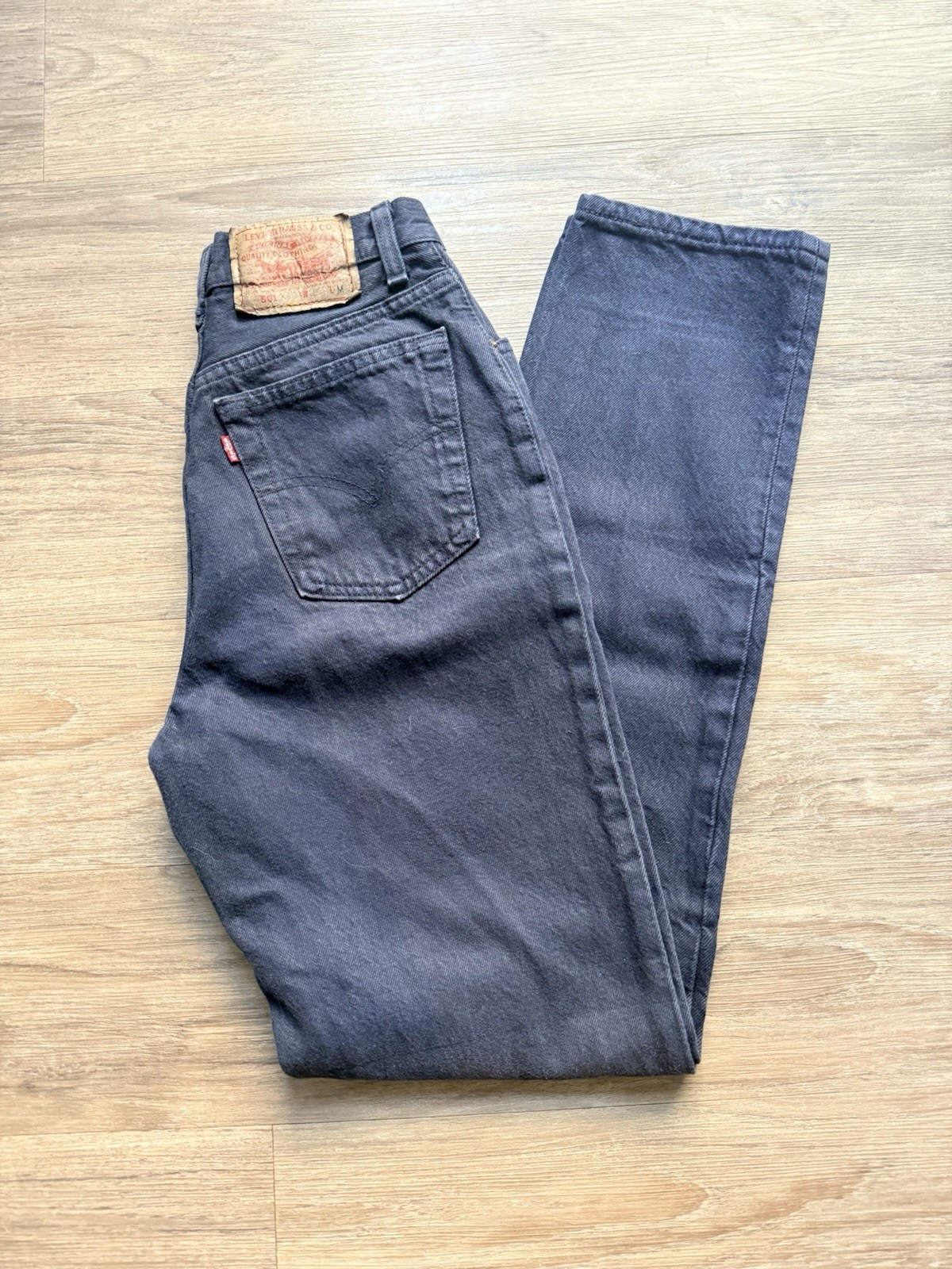 Vtg 1994 Levis 501 Navy Blue High Waisted Jeans Petite 24×31 Made in USA 90s