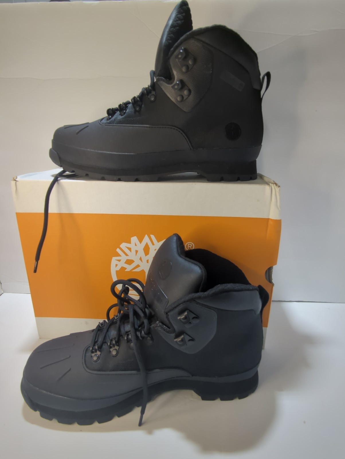 Timberland Mens Euro Hiker Shell Toe Boots Black Waterproof A631F Men’s Size 10