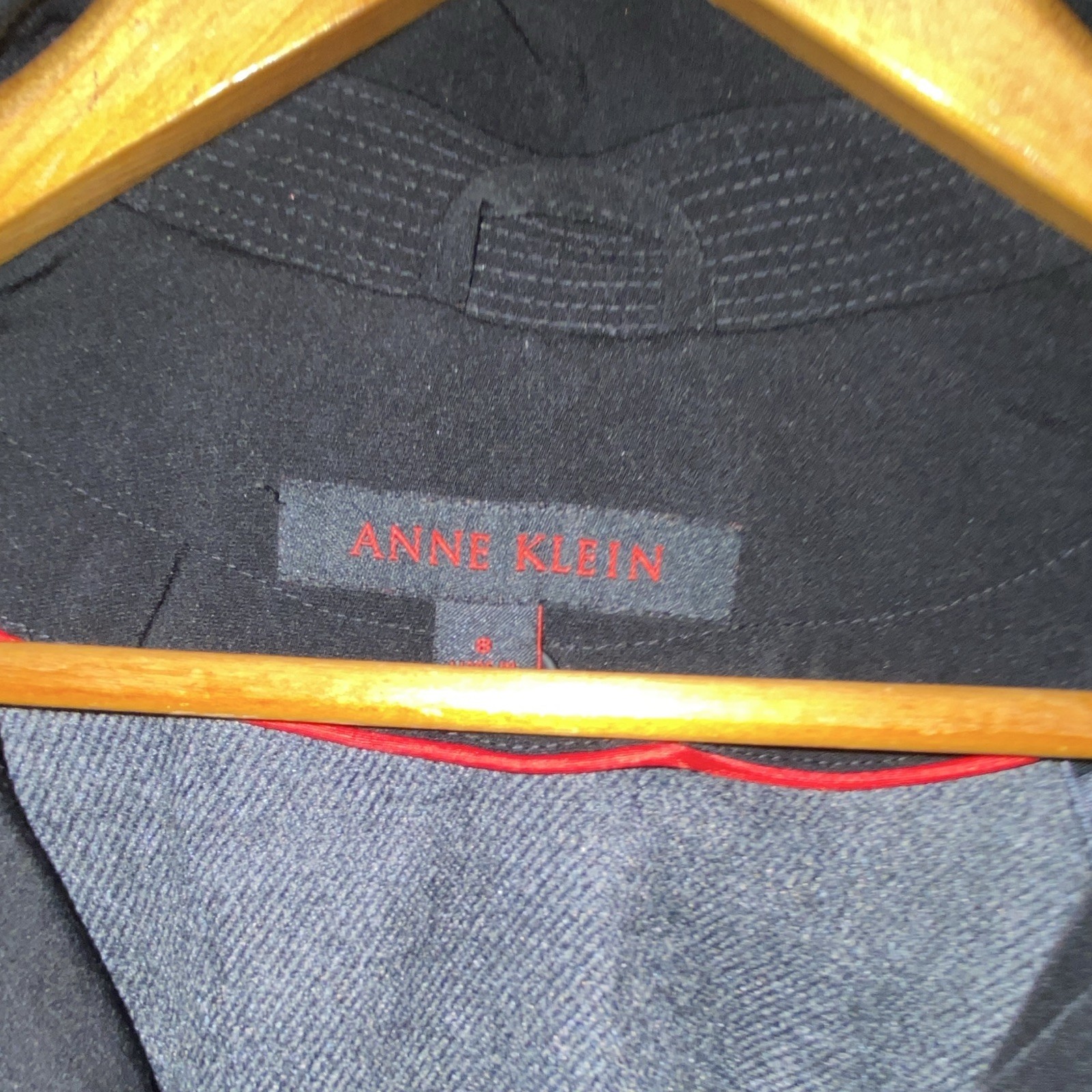Anne Klein Women’s Black Long Overcoat Full Zip Button Lined Pockets Size 8