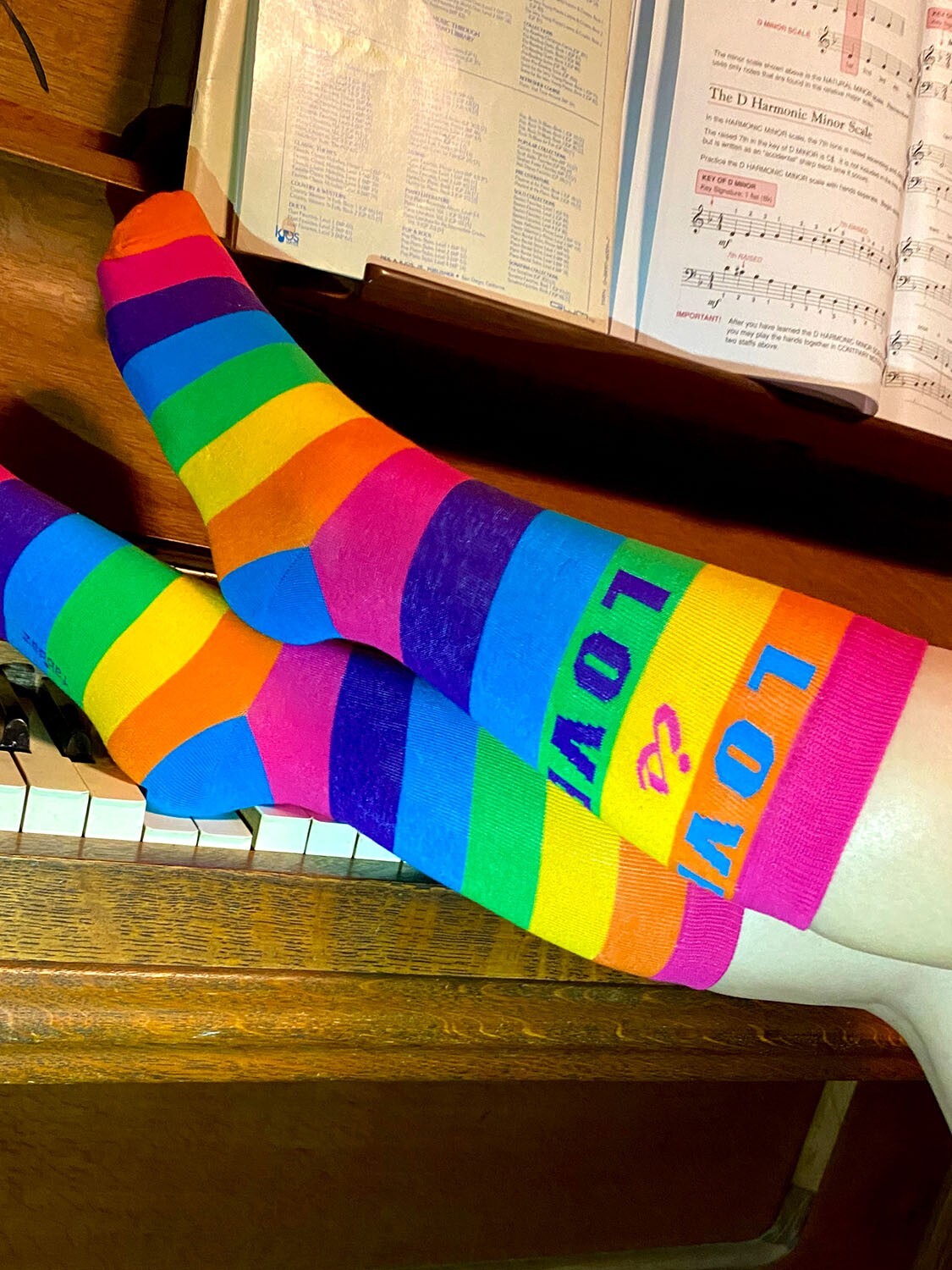 Fabdaz LOVE is LOVE Gay Pride Rainbow LGBTQ Colorful Stripes Women’s Crew Socks