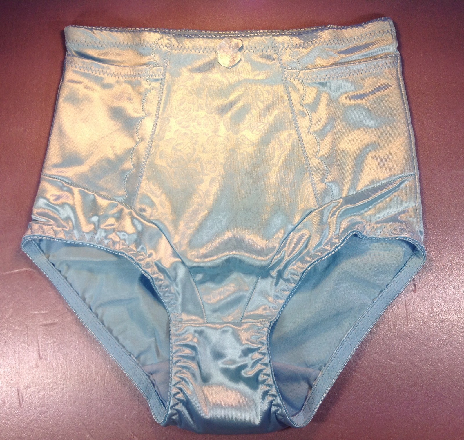 Women Briefs,Control Panties Ann Diane Size XL. Blue Satin W/2 Secret Pockets