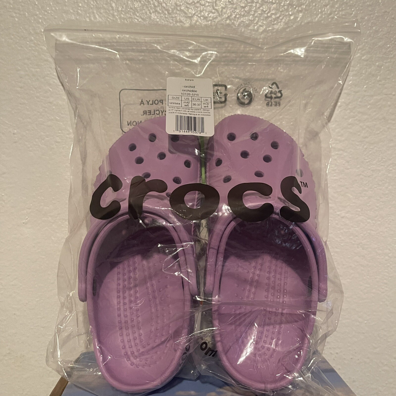 Crocs Baya Unisex Lightweight Slip On Clogs Shoes ORCHID US Men’s 4 Women’s 6