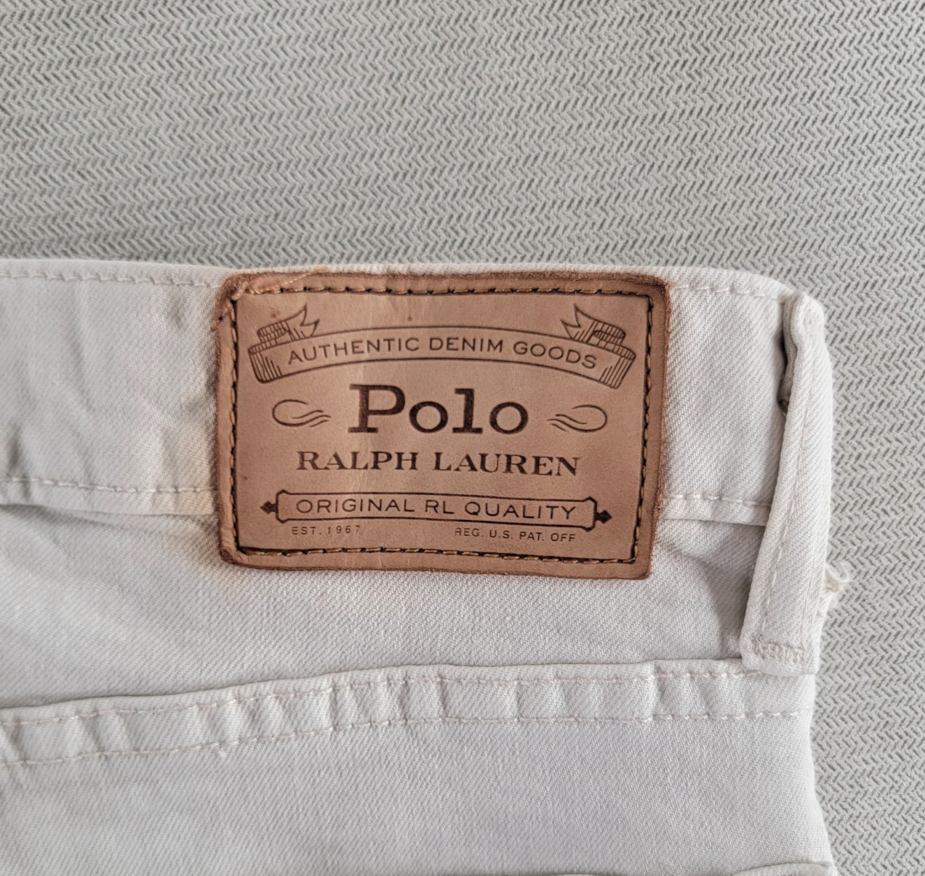 Polo Ralph Lauren Mens Jeans The Sullivan Slim Size 34×32 Ivory 5 Pocket Denim