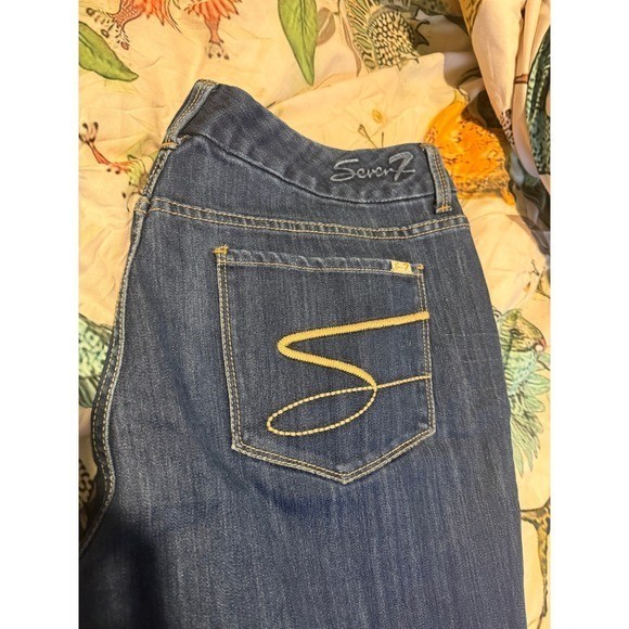 Seven7 Luxe Women Dark Wash Bootcut Jeans Plus Size 20 Indigo Stretch Denim