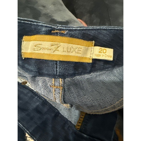 Seven7 Luxe Women Dark Wash Bootcut Jeans Plus Size 20 Indigo Stretch Denim